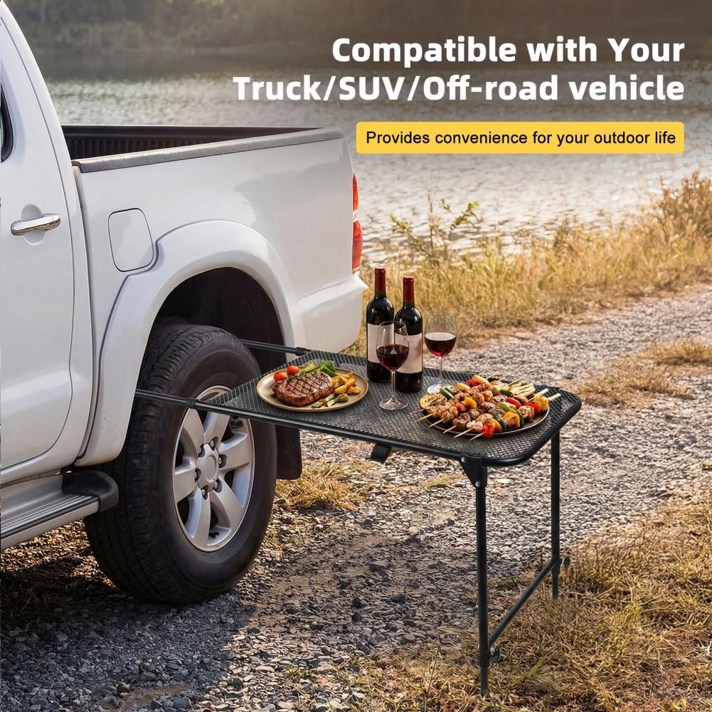 Camping Cooking Table - Tire Mount Camping Desk, Steel Folding