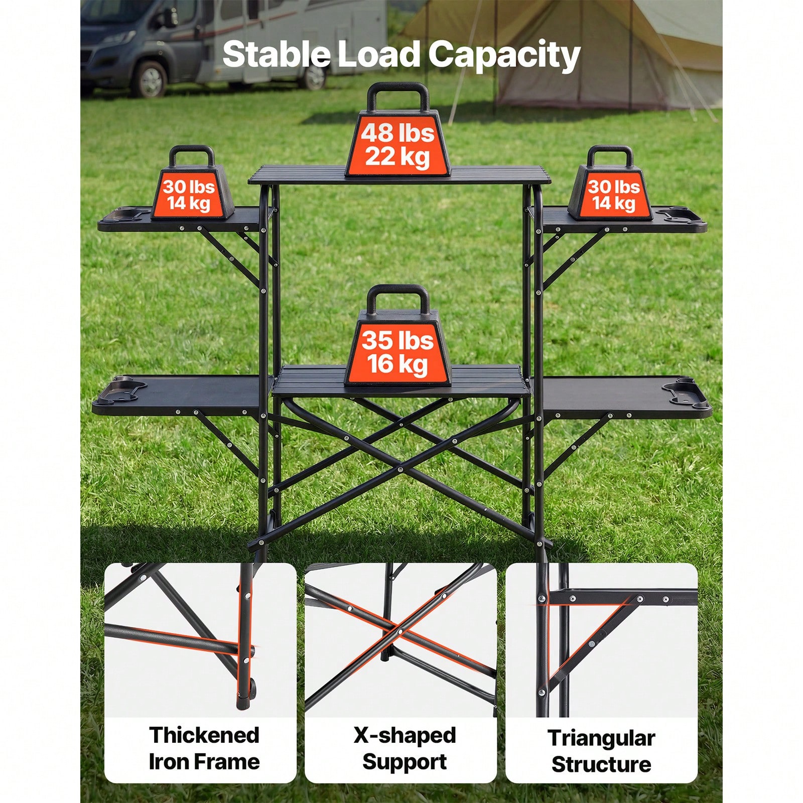 Camping Kitchen Table, Slim-Fo - Camping Cooking Table 评论和价格