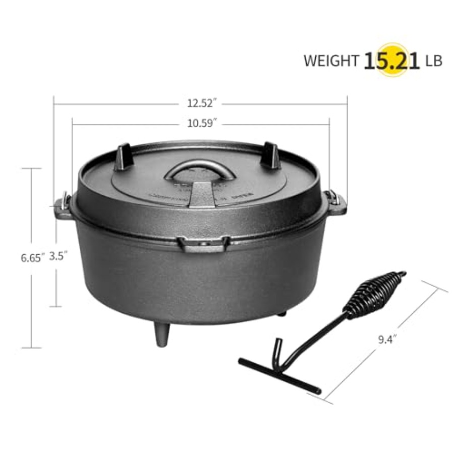 Pre-Seasoned Cast Iron Dutch O - Camp Dutch Oven Cast 评论和价格