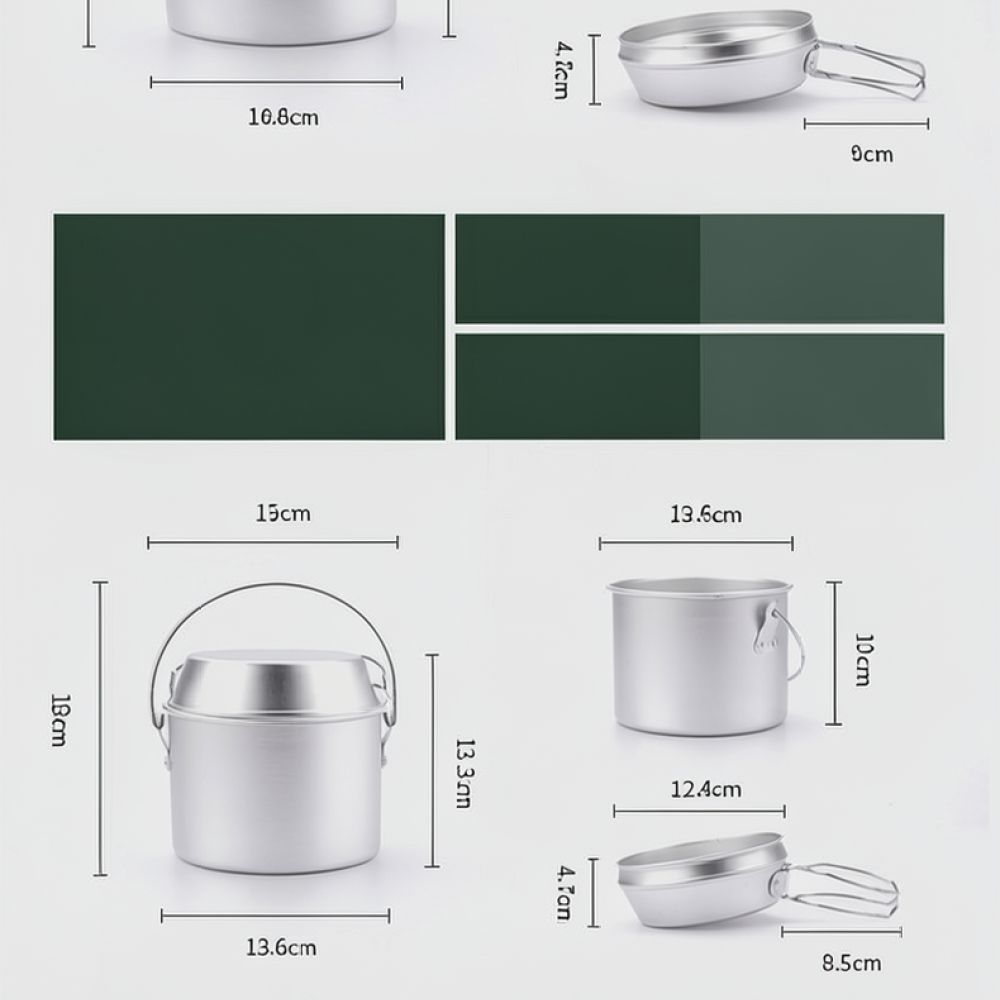 Portable Aluminum Camping Pot  - Camping Cooking Dining Set 评论和价格