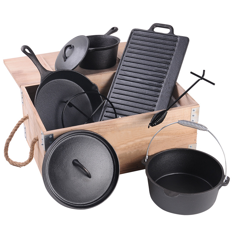 Factory Pre-Seasoned Cast Iron - Camp Dutch Oven Cast 评论和价格