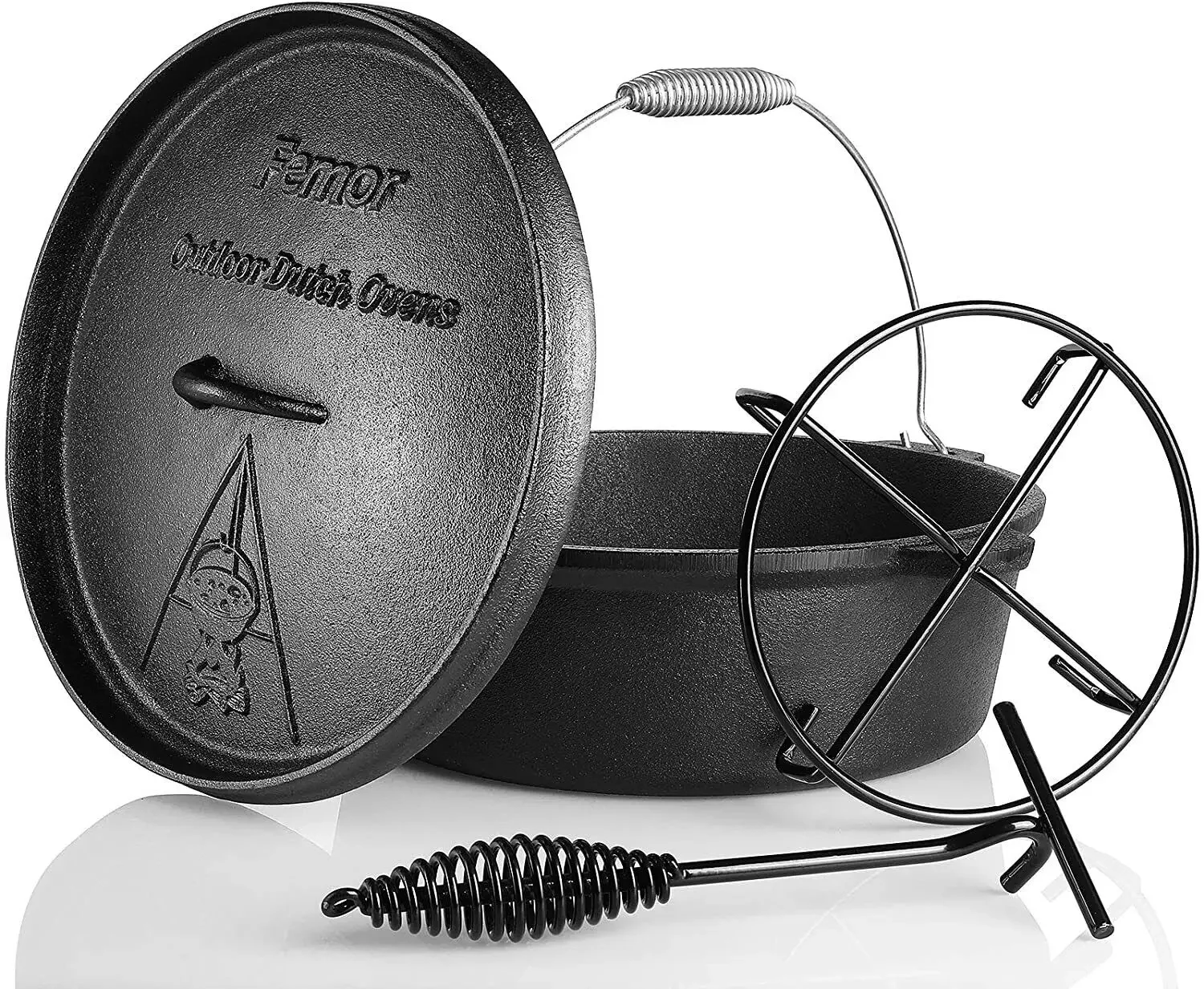 Femor Dutch Oven Cast Iron 5,8 - Camp Dutch Oven Cast 评论和价格