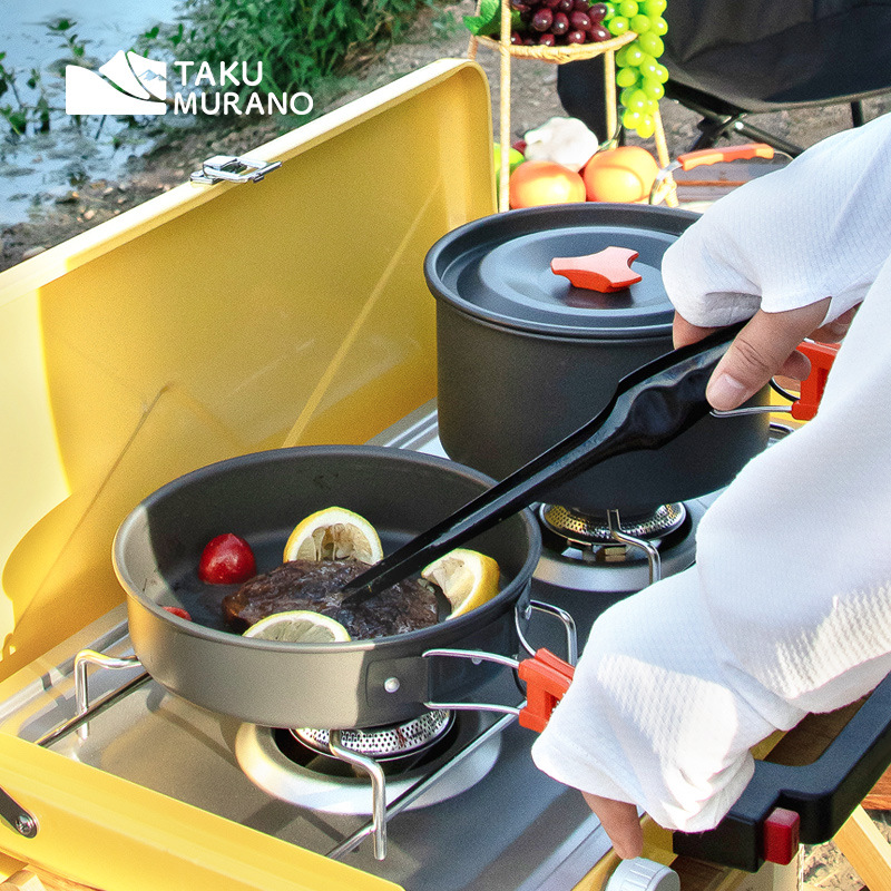 Camping Cookware Set Outdoor C - Camping Cooking Organizer 评论和价格