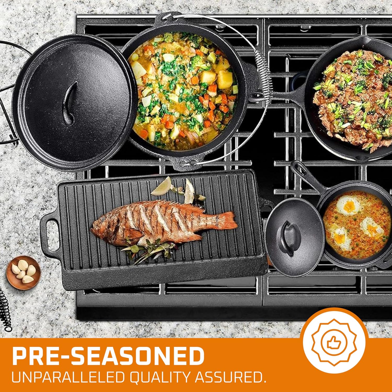 Camping Cooking Set Of 7. Pre  - Camp Dutch Oven Cast 评论和价格