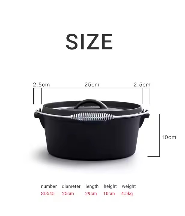 Cast Iron Dutch Pot Uncoated T - Camp Dutch Oven Cast 评论和价格