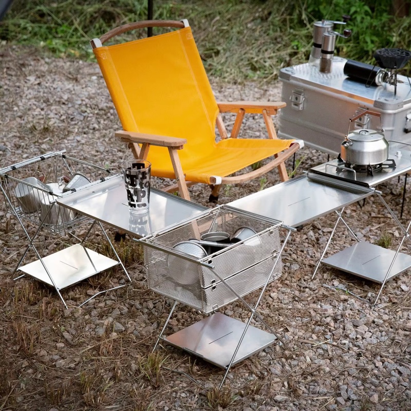 Outdoor Stainless Steel Foldin - Camping Cooking Table 评论和价格