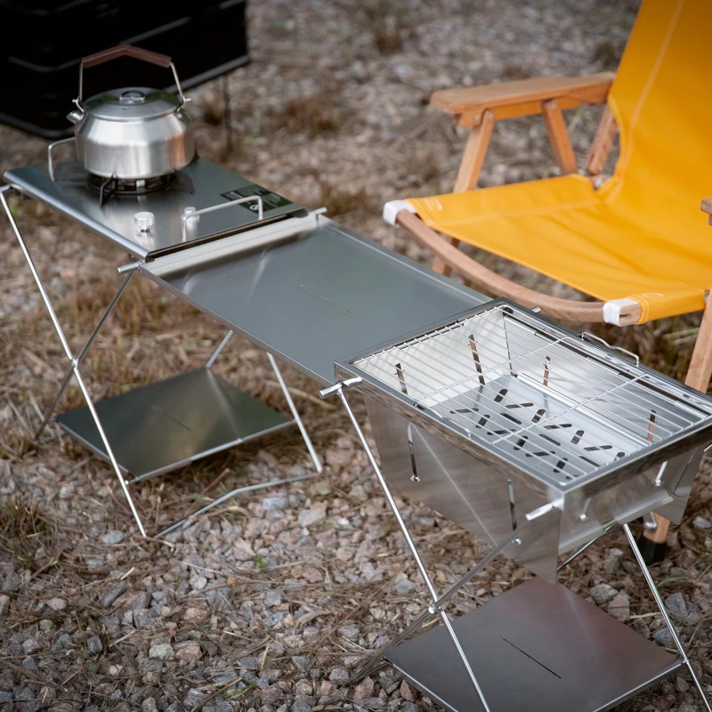 Outdoor Stainless Steel Foldin - Camping Cooking Table 评论和价格