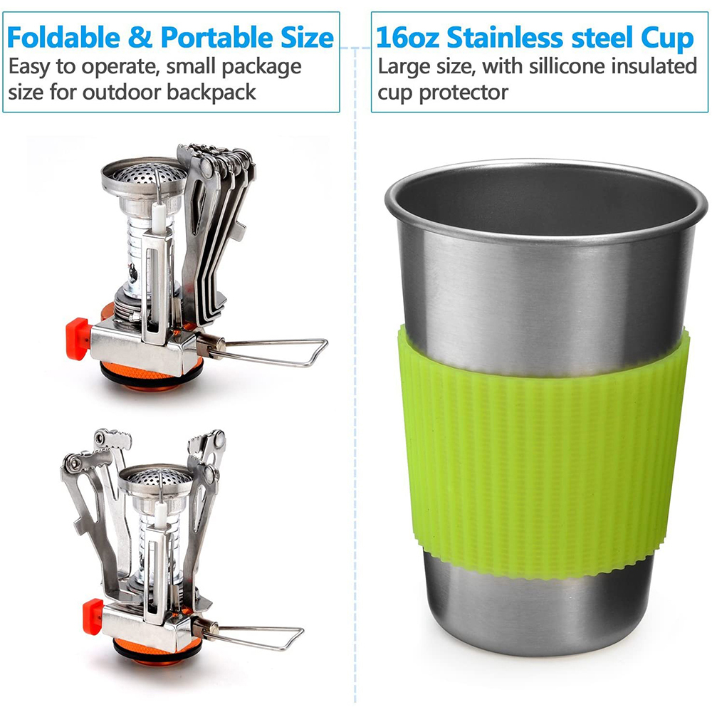 Camping Cookware Kit with Stov - Camping Cooking Organizer 评论和价格